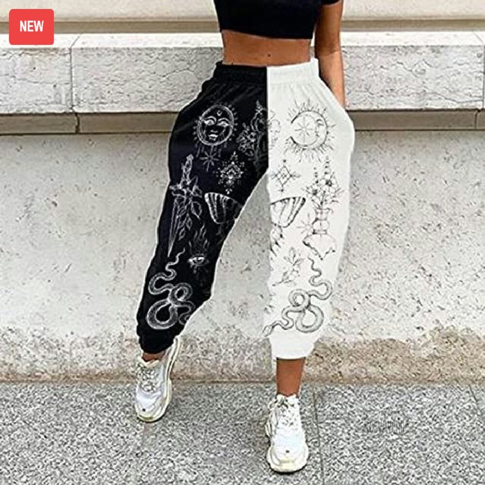 Boho Harem Pants High Waist Patchwork Sweatpants … - image 3